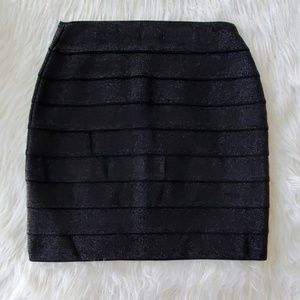 NWOT EXPRESS Black Shimmer Mini Skirt